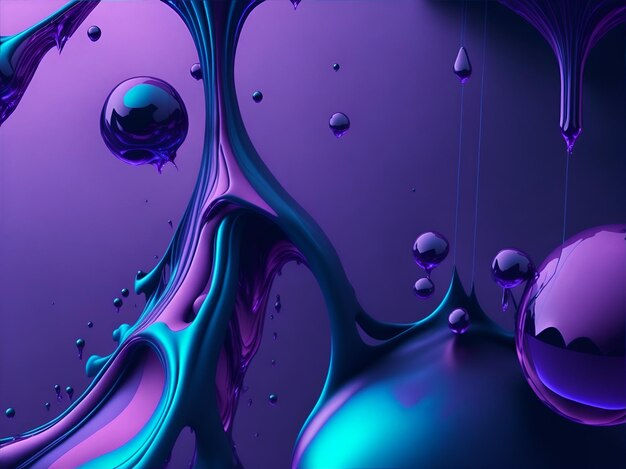 Wallpaper #676fa Dark Purple Turquoise Paint Stains Mixing Liquid 4K HD Turquoise