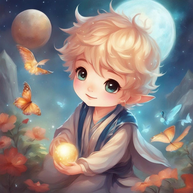 Wallpaper #zrgO3JIBJvJKYCmE5_lC73 Premium AI Image Cute Chibi Boy Wallpaper