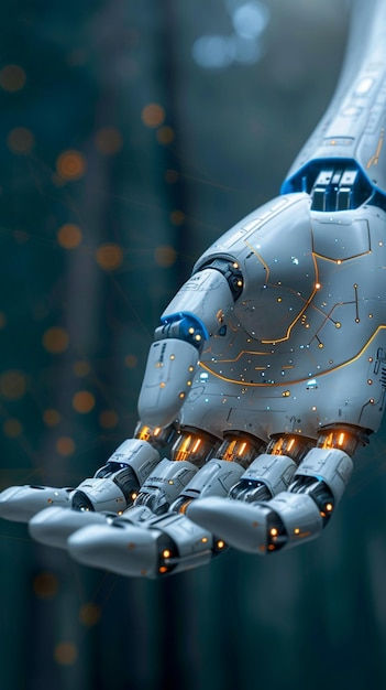 Wallpaper #q8kYjZcB-VVLIetlw2nT22 Premium AI Image Machine Learning Aesthetics AI Robot Hand on a