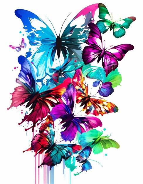 Wallpaper #rB08LZMBlOZrFDOkA8-u192 Premium Photo Beautiful Abstraction from Bright Butterflies on a