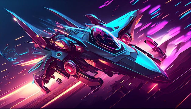 Wallpaper #d86KJZMB71dOy6JZqRSZ2 Premium Photo Hightech Futuristic Cyberpunk Fighting Jet Cyberpunk
