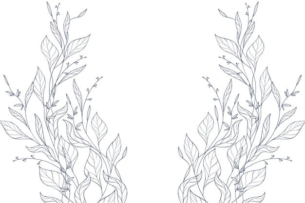 Wallpaper #9R0YLZMBlOZrFDOkn87x364 Free Vector Hand Drawn Floral Outline Background