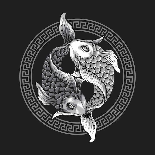 Wallpaper #5e6bc Black Yellow Koi Fish Fish Koi Tattoo Png and Vector with 5016 the