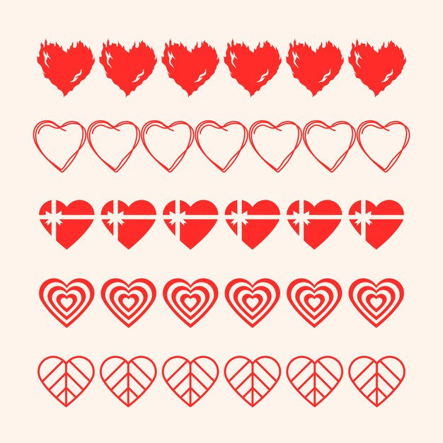 Wallpaper #12eRAJMBSpphPi3-GKYv101 Free Vector Red Heart Pattern Illustrator Brush Vector Add on Set