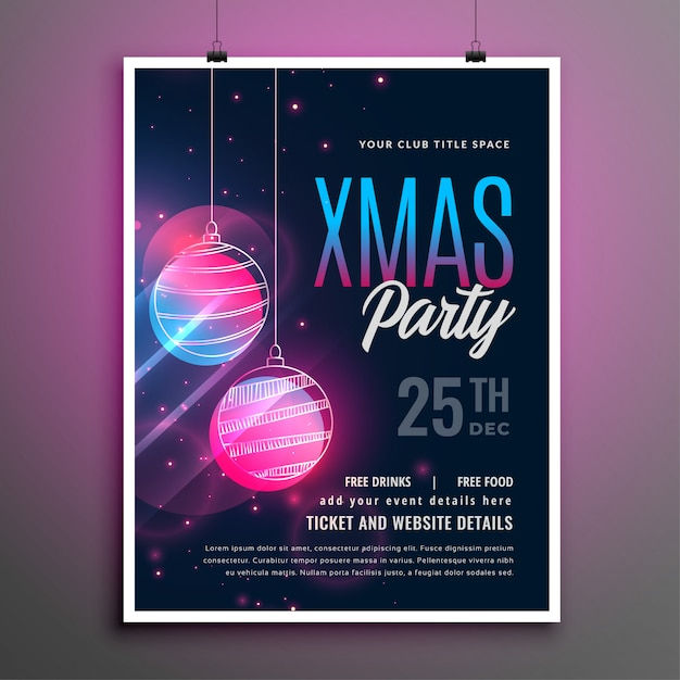 Wallpaper #vDGxNZMB5zzyi_yYmFdh145 Free Vector Merry Christmas Music Party Flyer Template