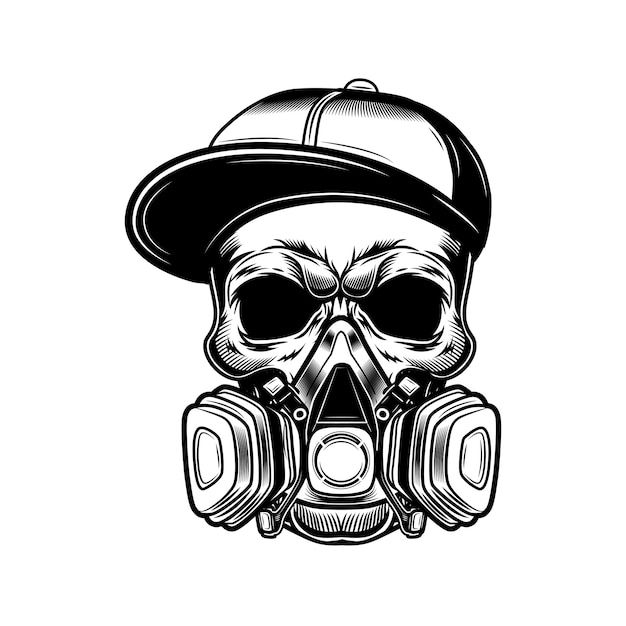 Wallpaper #PmfeEZMBSpphPi3-ofnP42 Free Vector Skull of Graffiti Artist Vector Illustration Head of