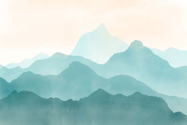 Wallpaper #s-9ES5MBMN-XEVvVNzoH225 Watercolor Mountains