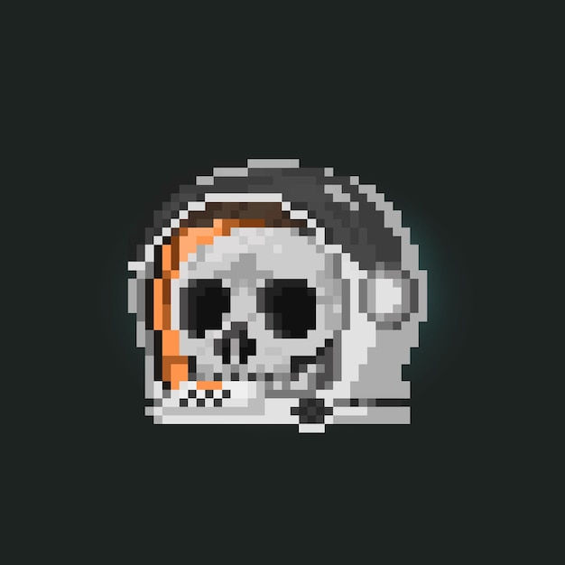 Wallpaper #YjGbNZMB5zzyi_yY1Fda92 Cabeza De Craneo De Pixel Art Dentro Del Icono De Casco De Astronauta