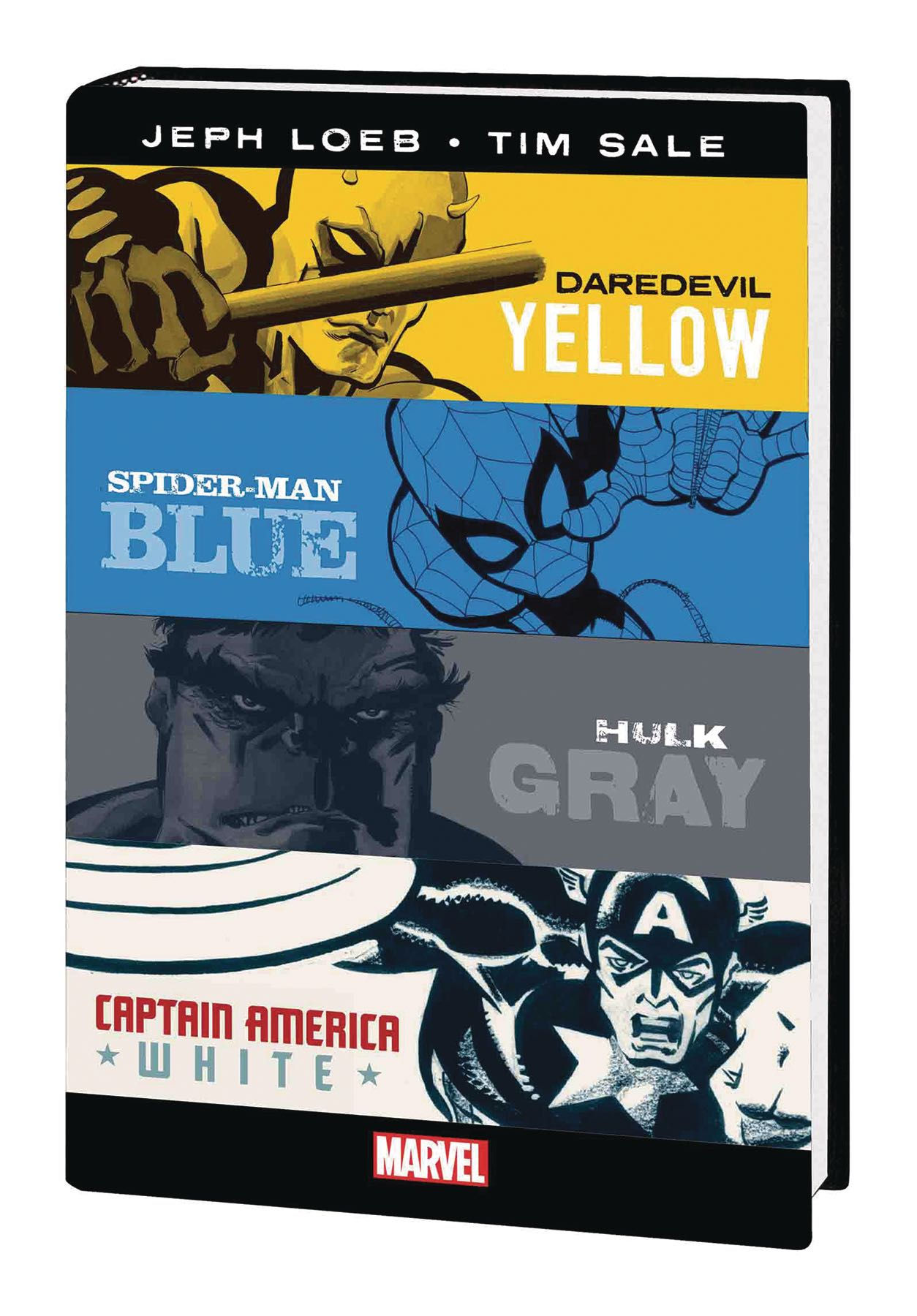 Wallpaper #zWdQ-ZIBSpphPi3-lozD329 Daredevil Yellow Spider Man Blue Hulk Gray Captain America White