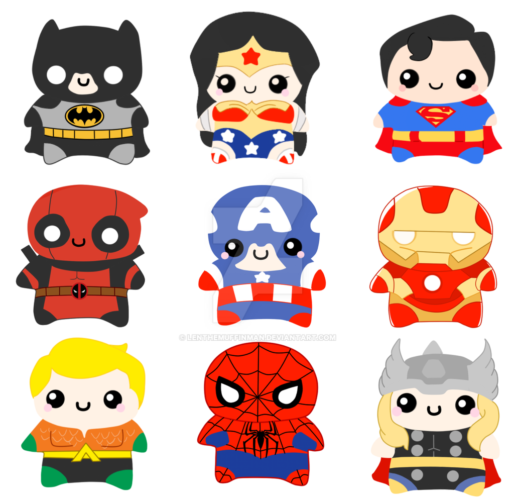 Wallpaper #r2jGFpMBSpphPi3-KwzW39 Chibi Superheros by Lenthemuffinman on Deviantart