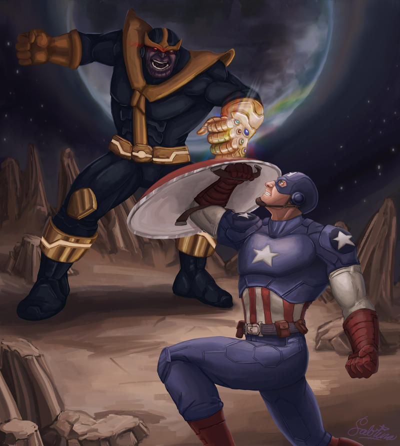 Wallpaper #irhD15IBJvJKYCmEMuI56 Captain America vs Thanos by Aerowan on Deviantart