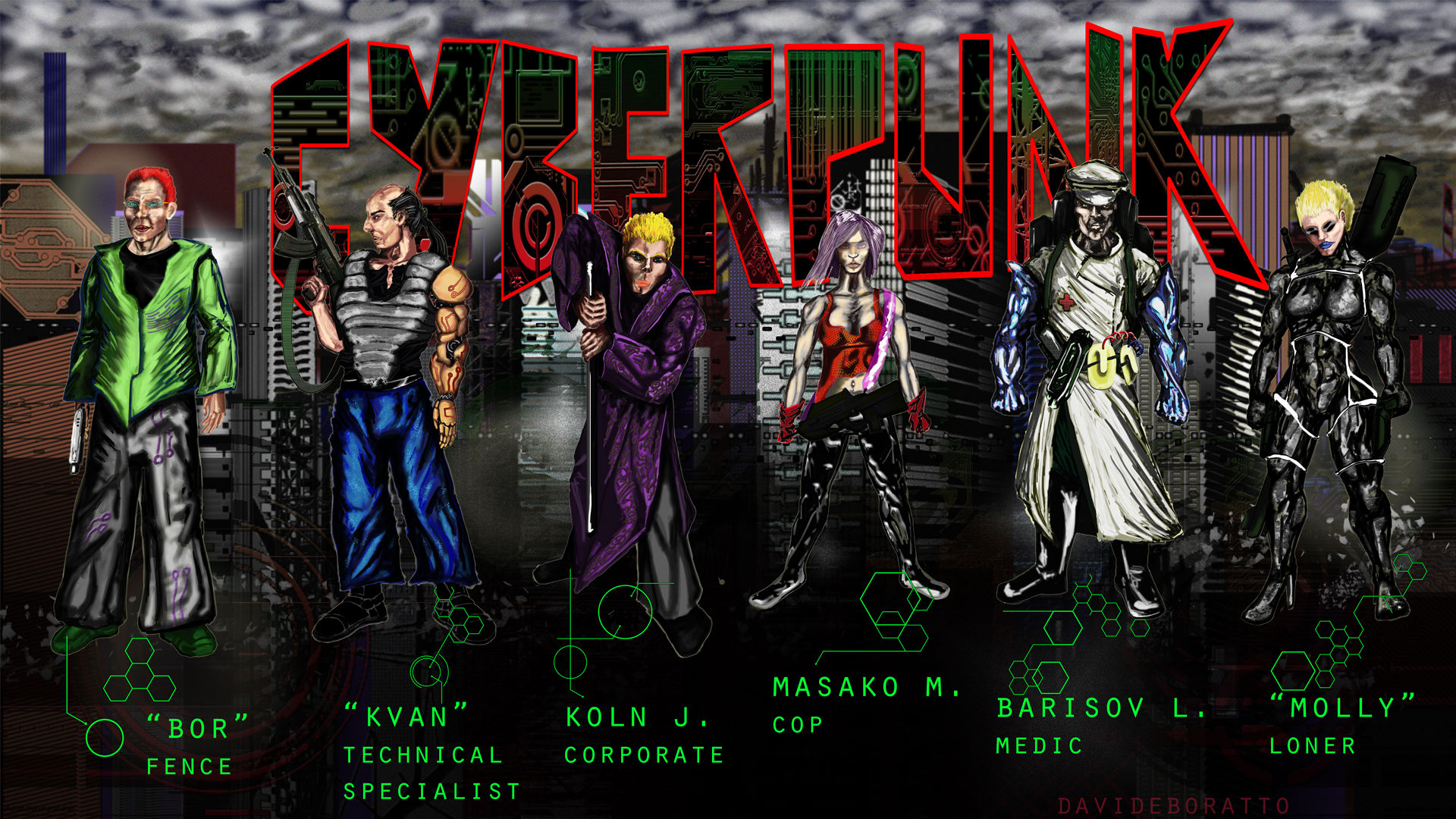 Wallpaper #aLgoTJIBJvJKYCmEu9Gz24 Cyberpunk Characters All by Davideboratto on Deviantart