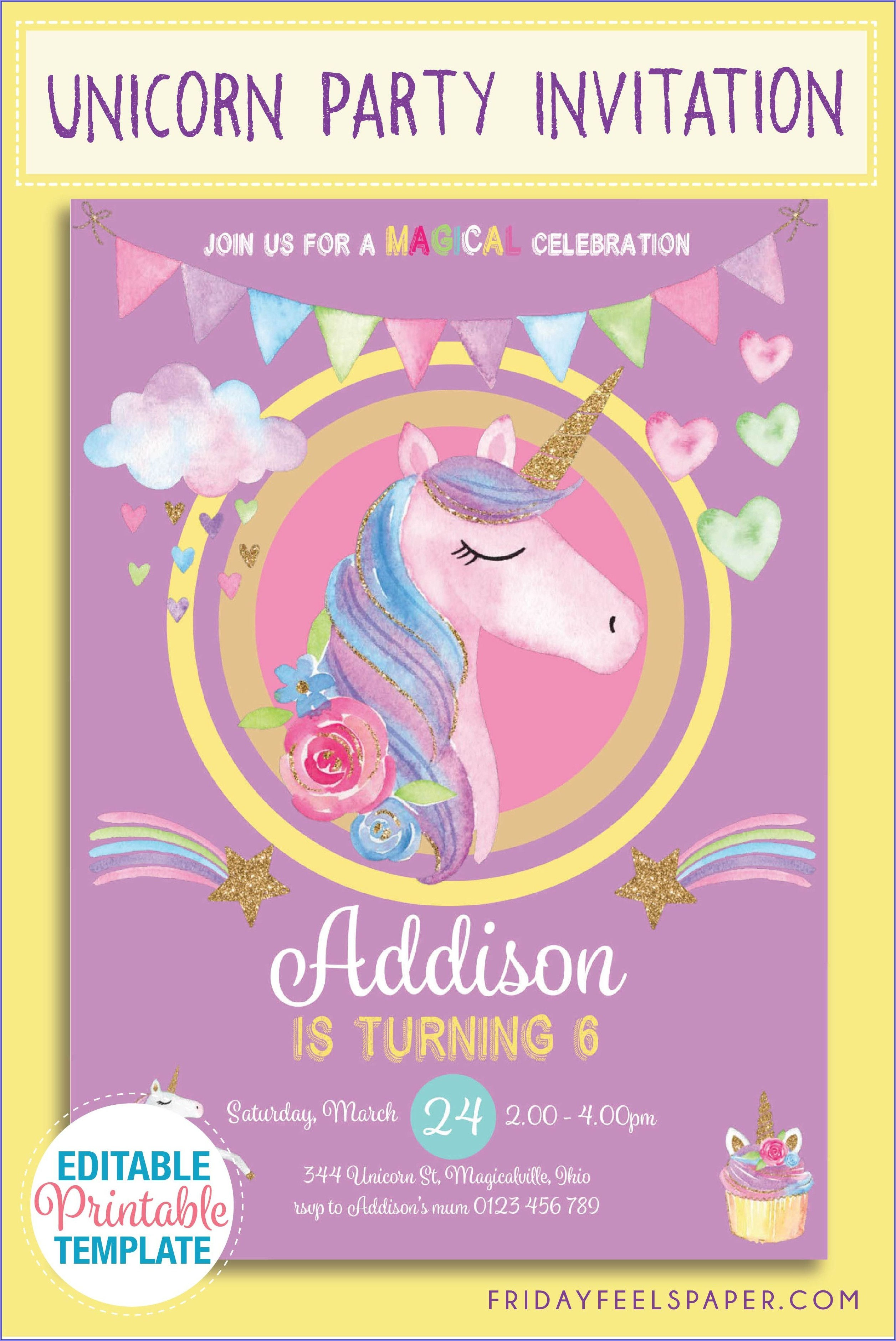 Wallpaper #Op3GZpcBkAG5jTCHzLM3157 Free Editable Unicorn Invitation Template Invitations Resume