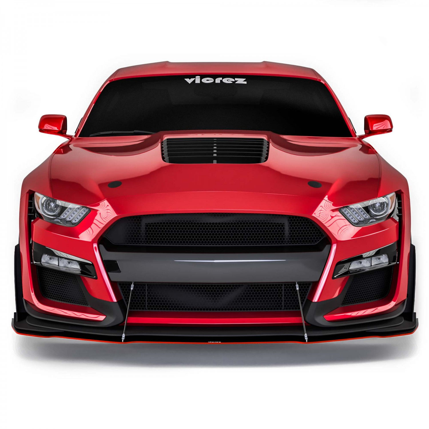 Wallpaper #SCwwSZMB0E1QgA7wuPIV57 Vicrez Front Bumper Splitter Gt500 Style Vz102163 Ford Mustang 2018 2023