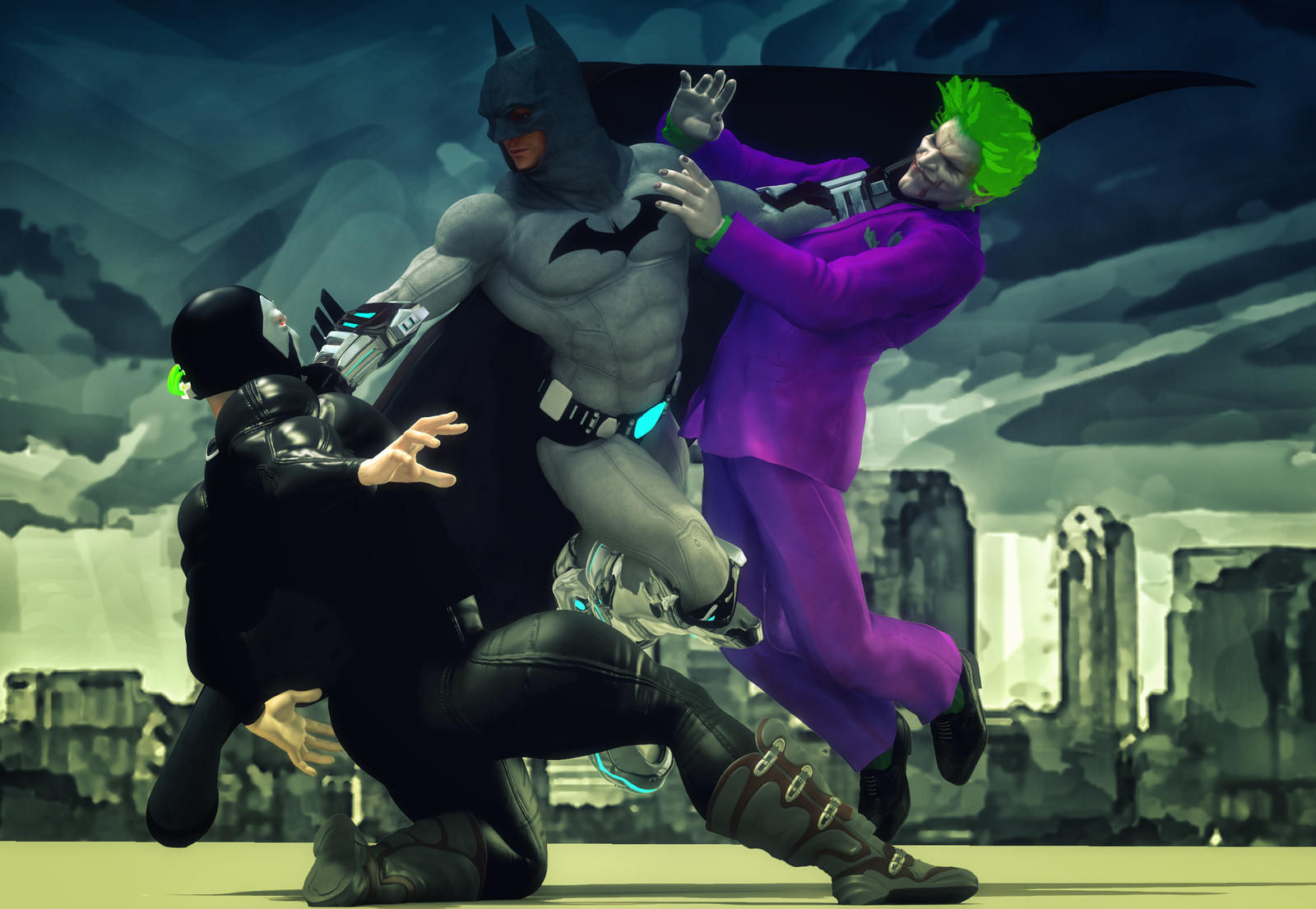Wallpaper #ggAQ7I4BSdW8dNouyxMI5 Batman vs Joker and Bane by Hiram67 on Deviantart