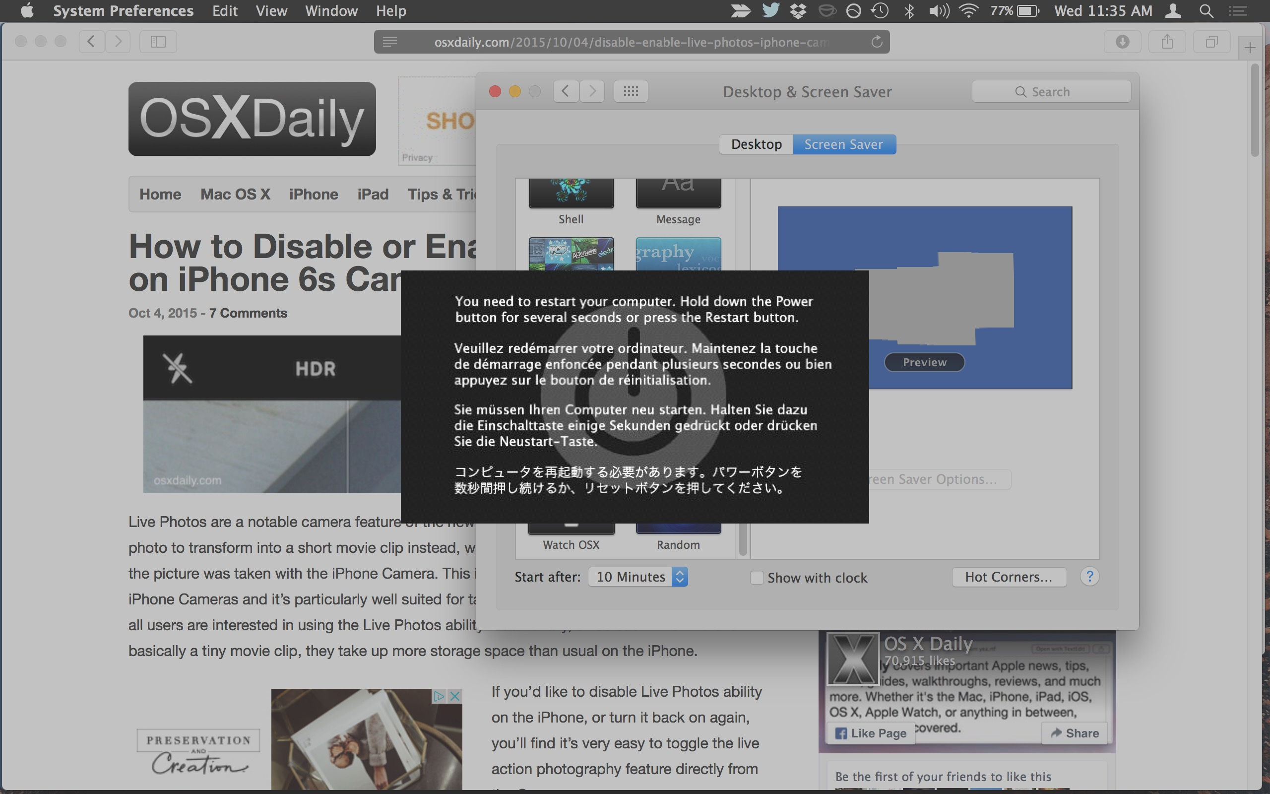 Wallpaper #xj8OPJMBLiIJ4c9OYJBF261 A Prank Kernel Panic Screen Saver for Mac Os X