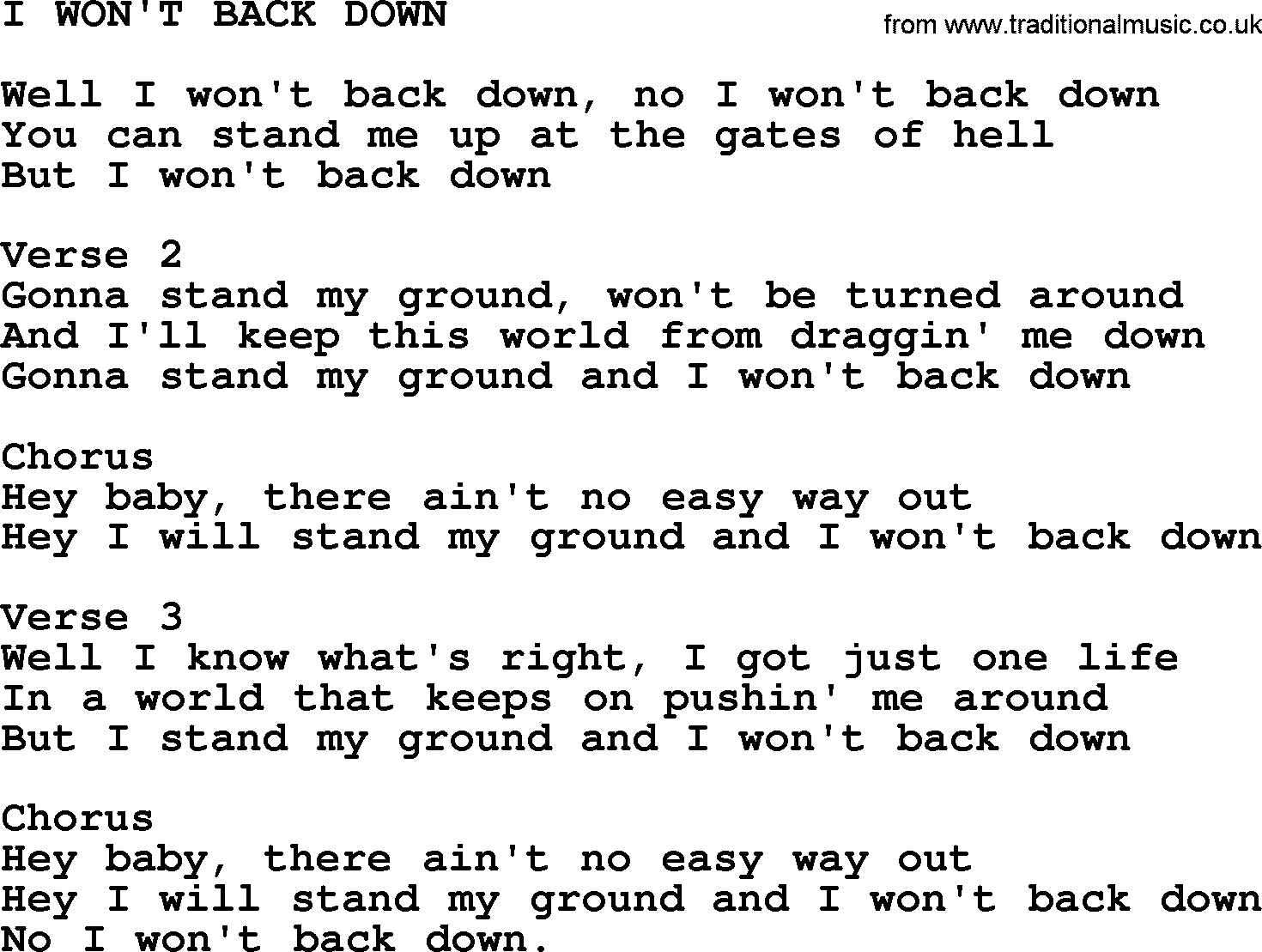 Wallpaper #QWcaCJMBSpphPi3-GMkr382 Johnny Cash Song I Wont Back Down Lyrics