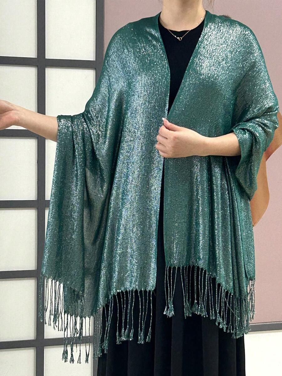 Wallpaper #n7hs3JIBJvJKYCmECPvI378 1pc Party Prom Dinner Metallic Silver Thread Wrap Shawl Elegant Winter