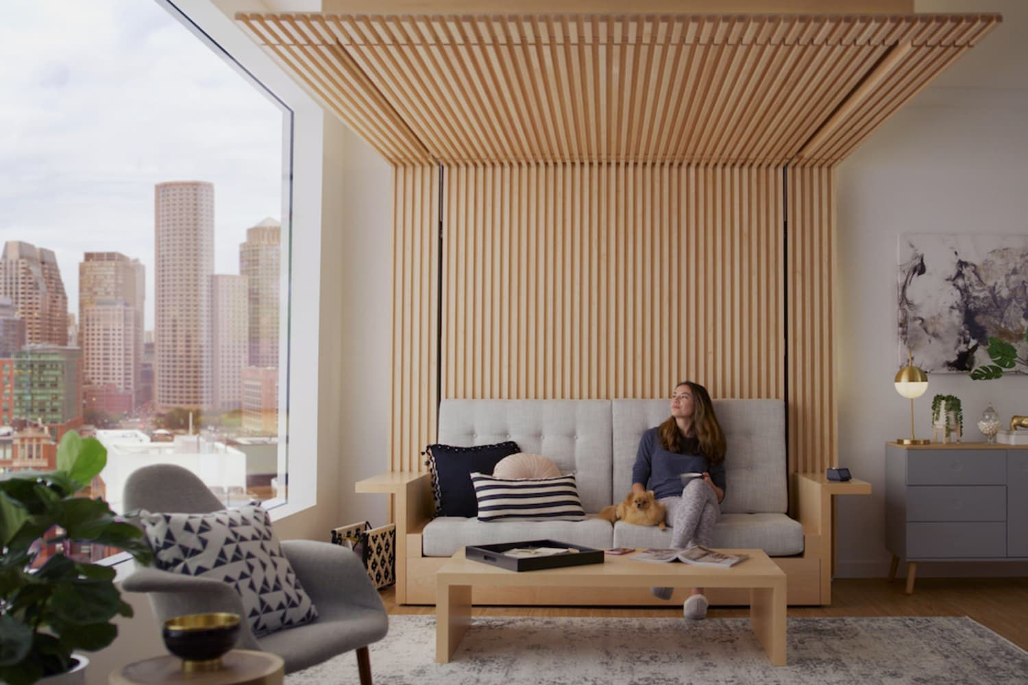 Wallpaper #_GdcDpMBSpphPi3-9um556 The Ori Cloud Bed Sofa Transforms by Lowering from the Ceiling
