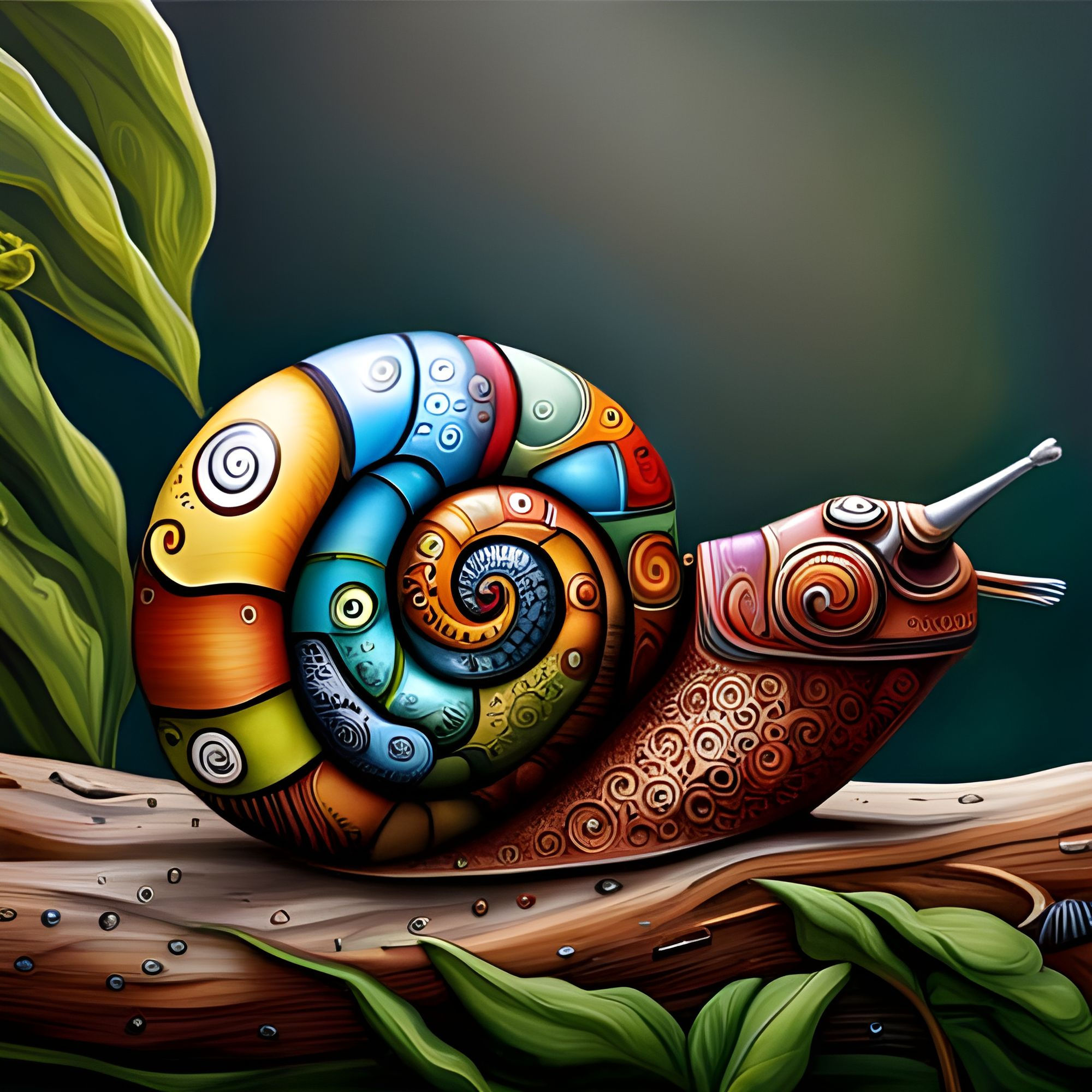 Wallpaper #7DE0NZMB5zzyi_yYk1WD103 Steampunk Snail AI Generated Artwork Nightcafe Creator