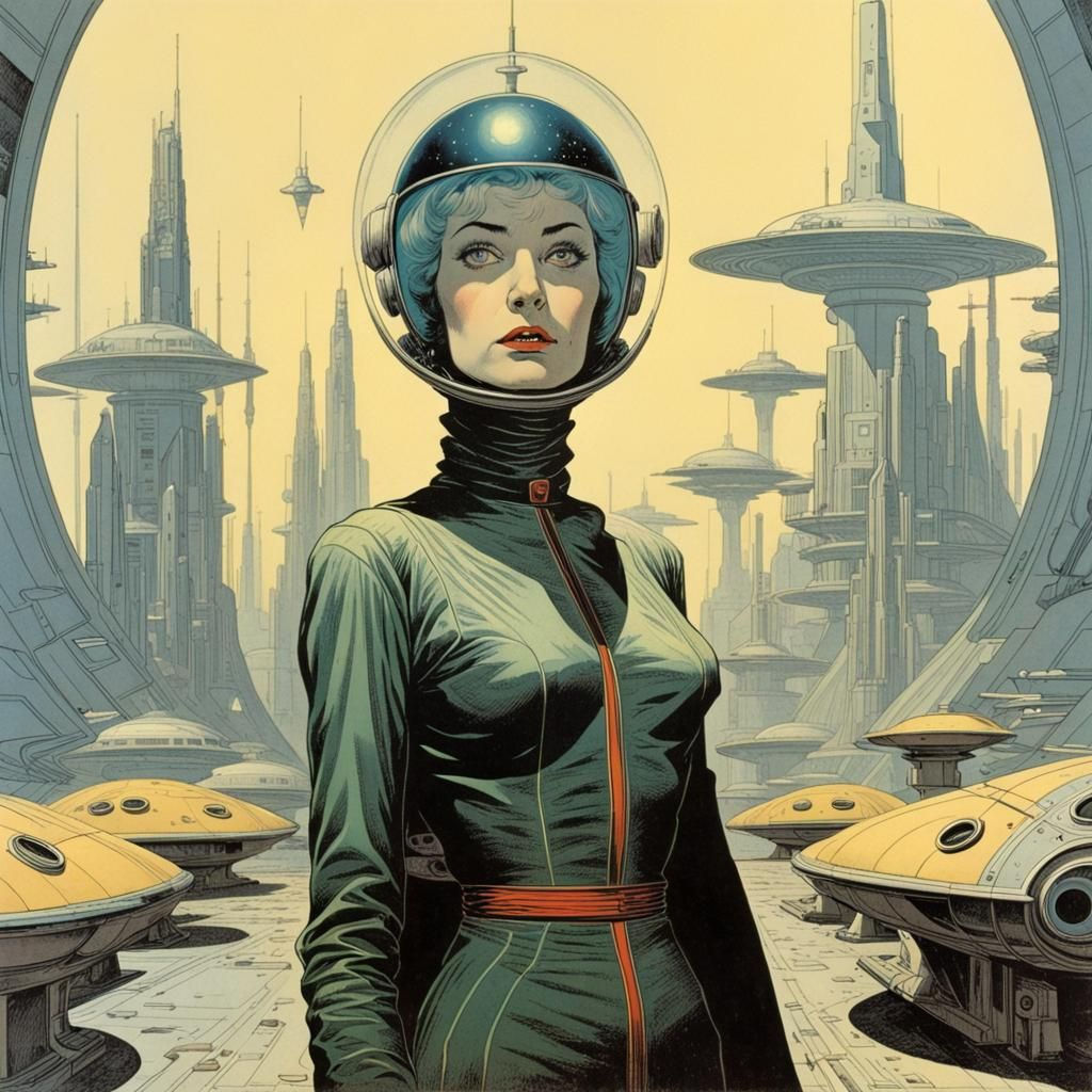 Wallpaper #shcGPpMBPLD5_VENWN5x94 Sci Fi Illustration Retrofuturism 1950s Art by Coby Whitmore