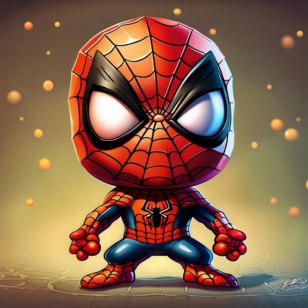 Wallpaper #EWf595IBSpphPi3-iIhx189 Chibi Spiderman AI Generated Artwork Nightcafe Creator