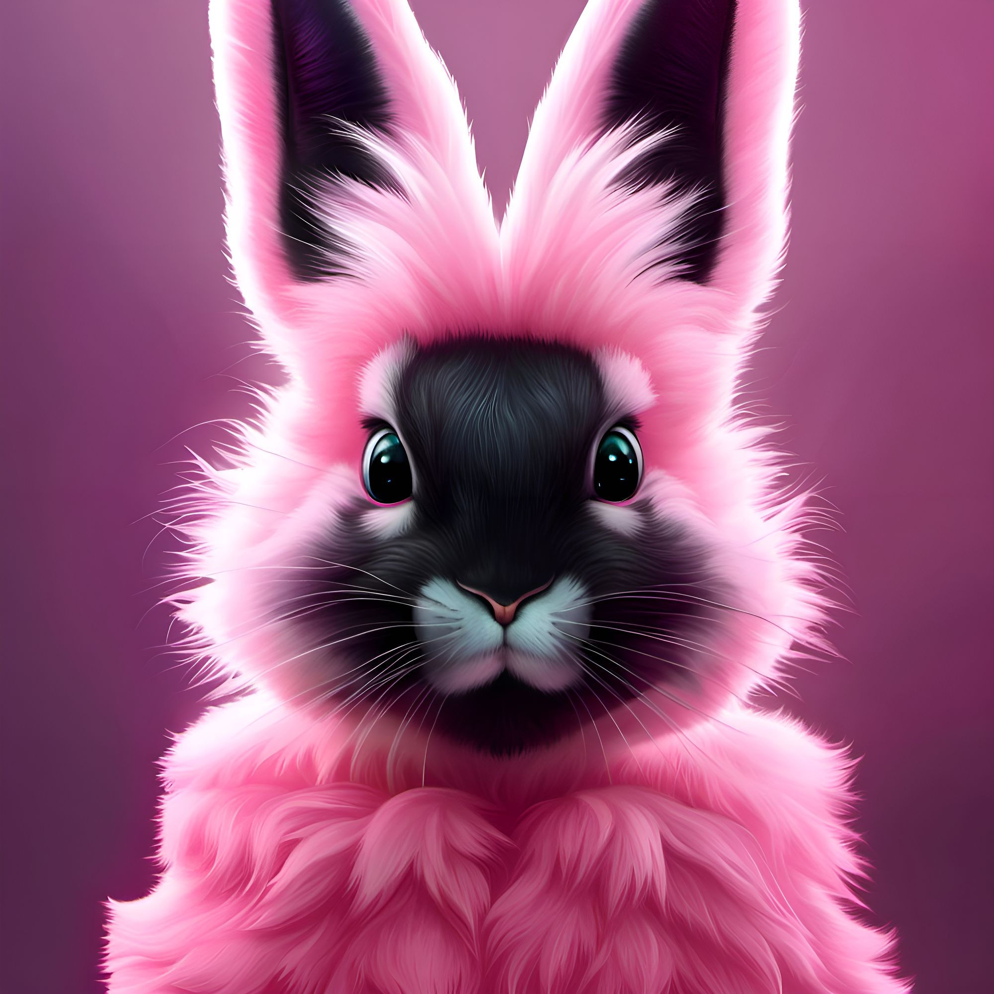 Wallpaper #qa3MMZMBKf019FdaUxGB212 Adorable Front Portrait of a Cyberpunk Emo Bunny Rabbit Pastel Punk