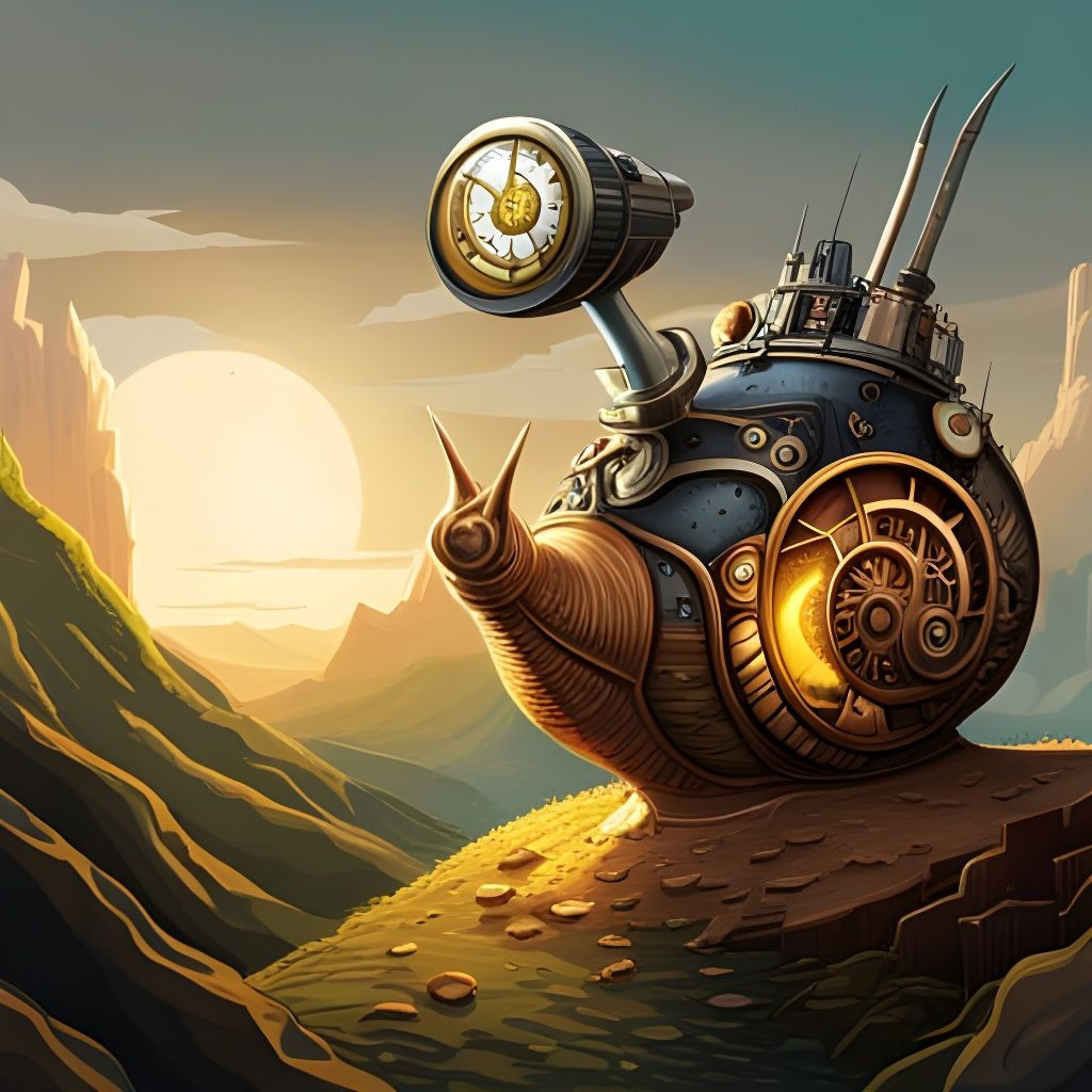 Wallpaper #7DE0NZMB5zzyi_yYk1WD73 Steampunk Snail AI Generated Artwork Nightcafe Creator