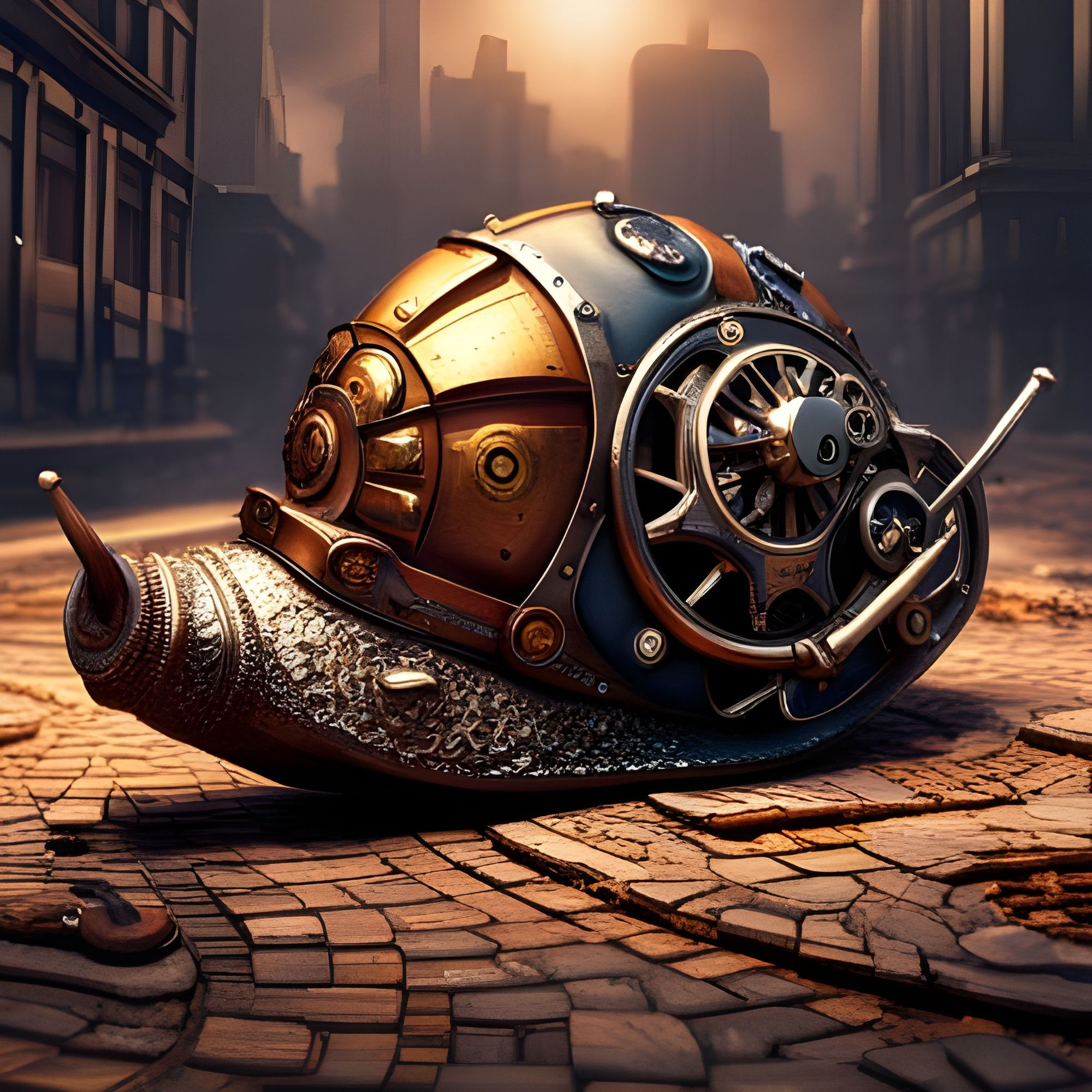 Wallpaper #7DE0NZMB5zzyi_yYk1WD52 Steampunk Snail AI Generated Artwork Nightcafe Creator