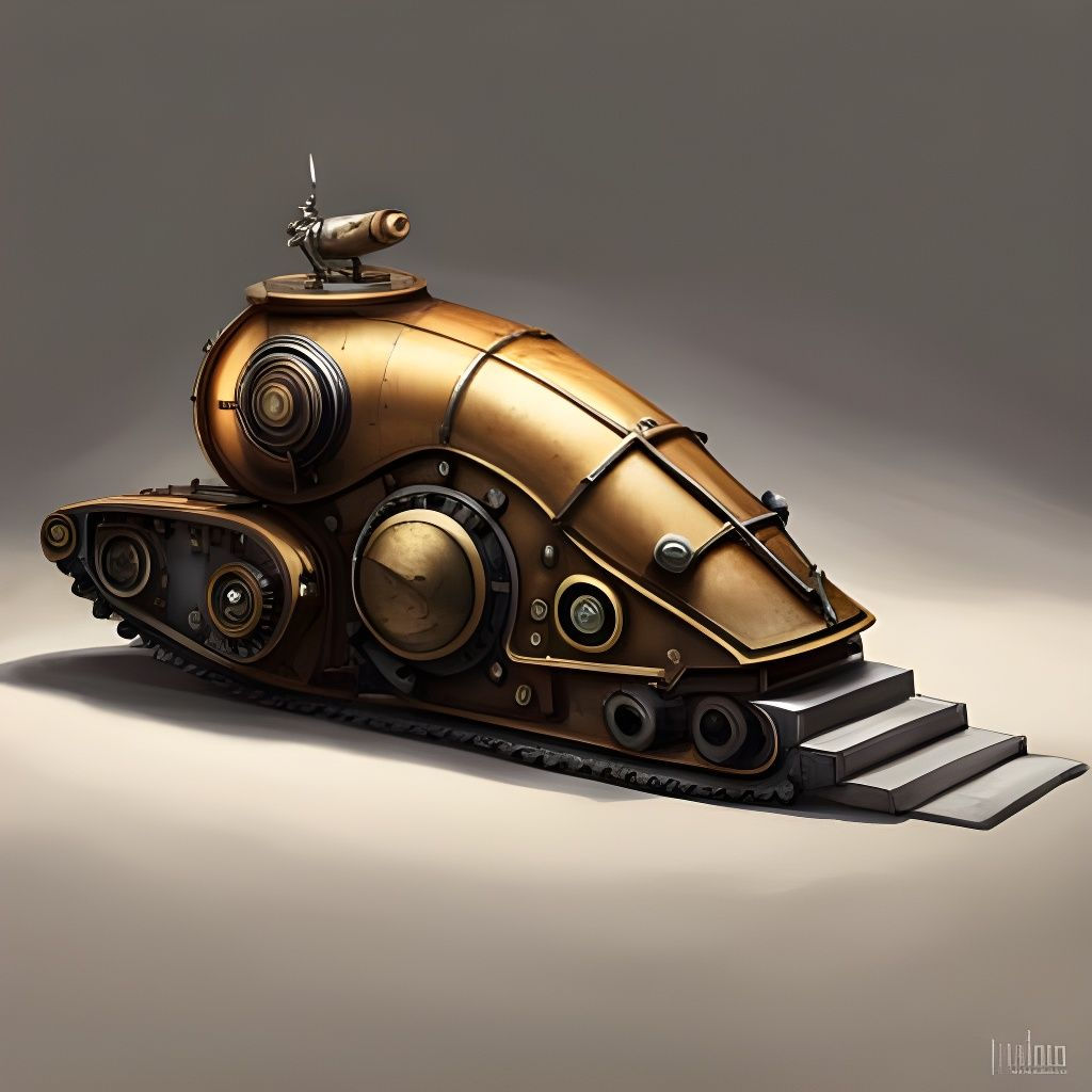 Wallpaper #7DE0NZMB5zzyi_yYk1WD96 Steampunk Snail Tank AI Generated Artwork Nightcafe Creator