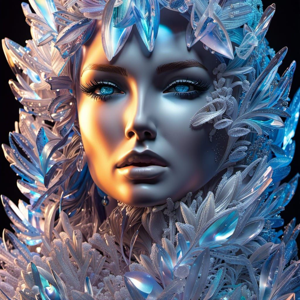 Wallpaper #Nsn-jpcB-VVLIetlVmtC58 Craig Wylie Ink Flow Snow and Ice Sculpture of a Highly Detailed