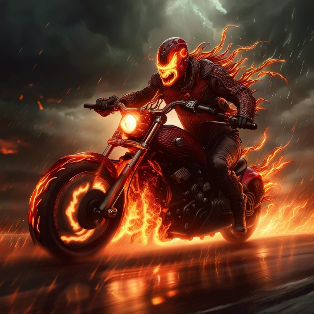 Wallpaper #-fQcOpMBKFX8bn3rG3dX8 Carnage the New Ghost Rider AI Generated Artwork Nightcafe Creator