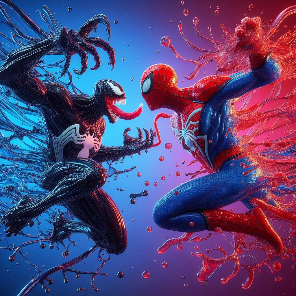 Wallpaper #EWf595IBSpphPi3-iIhx198 Venom vs Spiderman AI Generated Artwork Nightcafe Creator