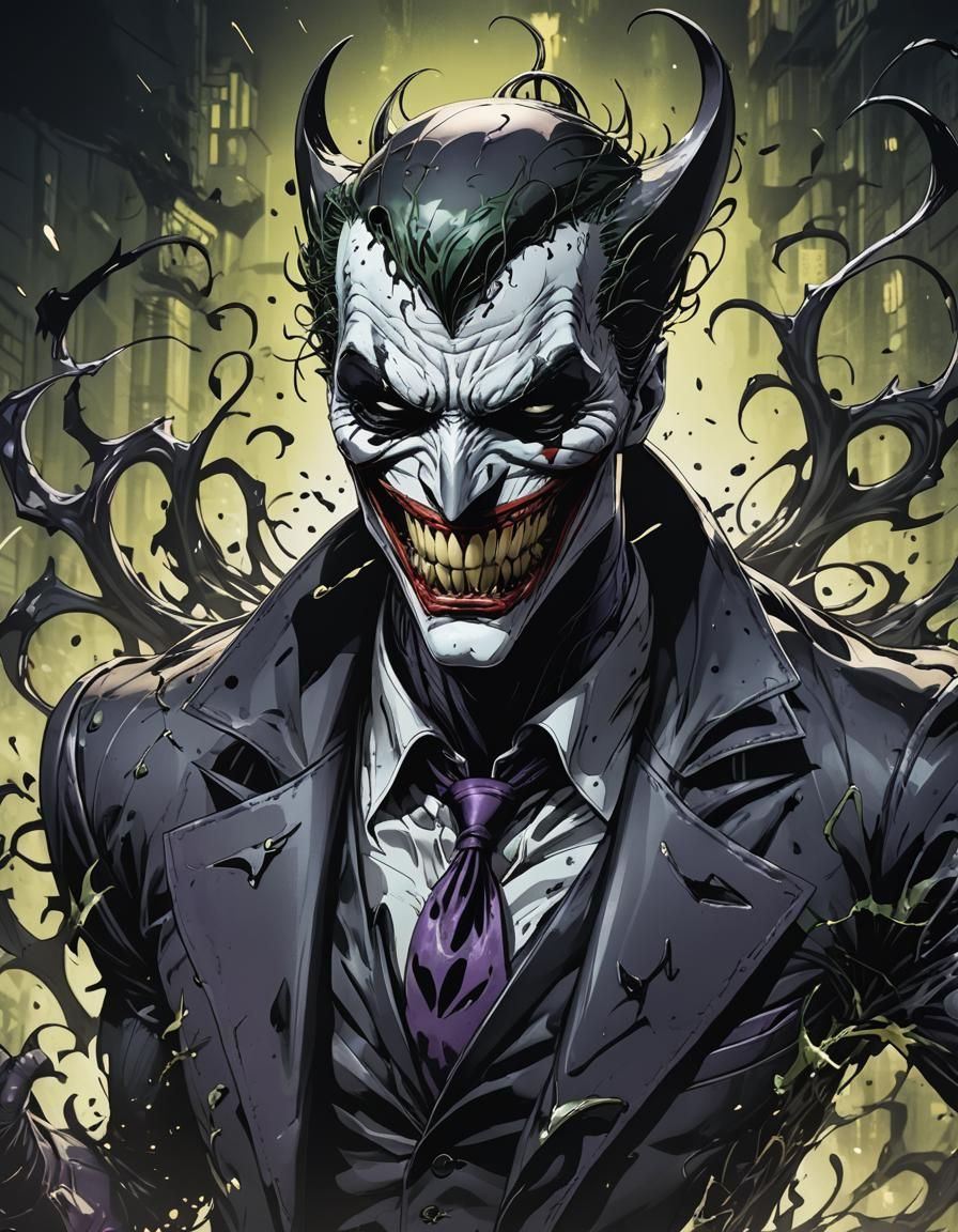 Wallpaper #wcnwi5cB-VVLIetl6Ghy11 Joker with Venom Symbiote AI Generated Artwork Nightcafe Creator
