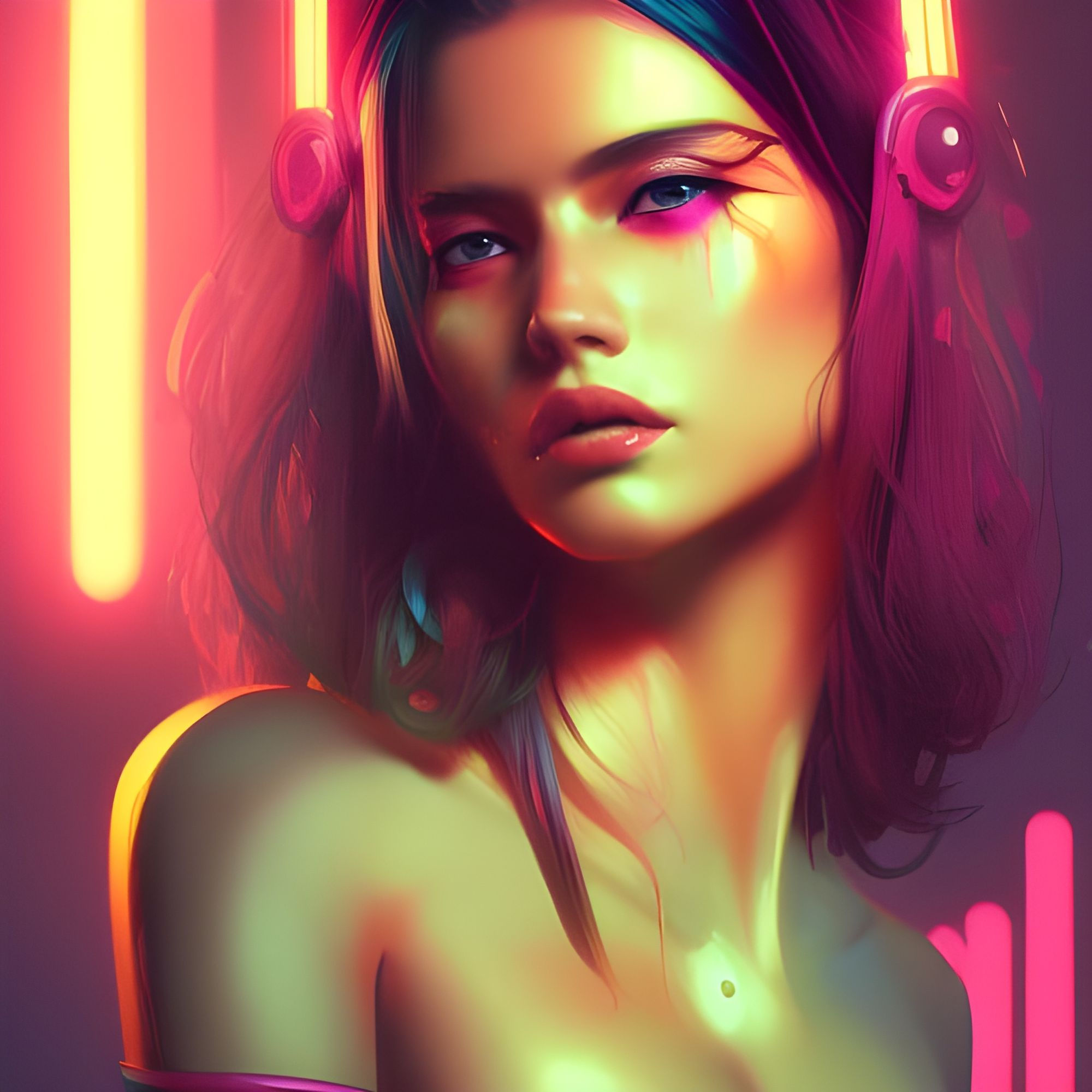 Wallpaper #rGf2-pIBSpphPi3-35I2276 Neon Cyberpunk AI Generated Artwork Nightcafe Creator