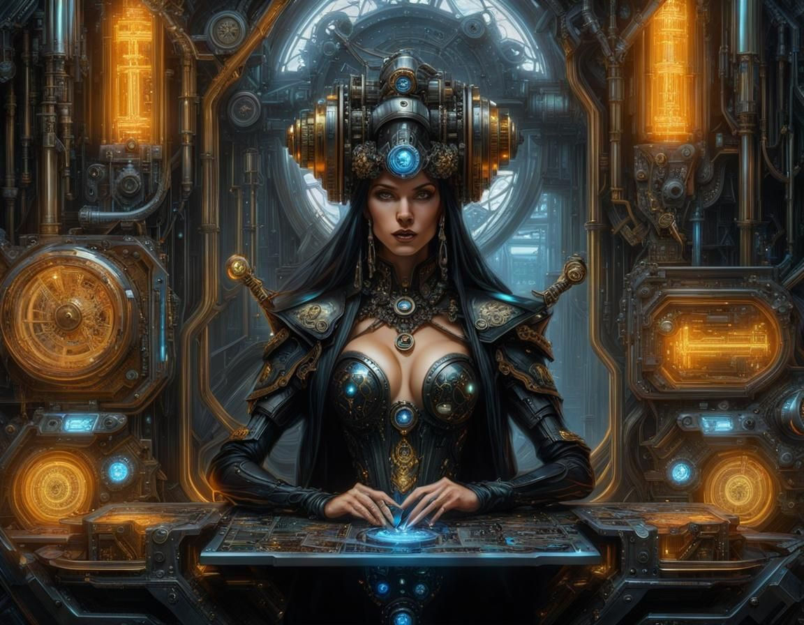 Wallpaper #cKU_N5MBVBiSkHCa8Itg115 Cyber Witch No4 AI Generated Artwork Nightcafe Creator