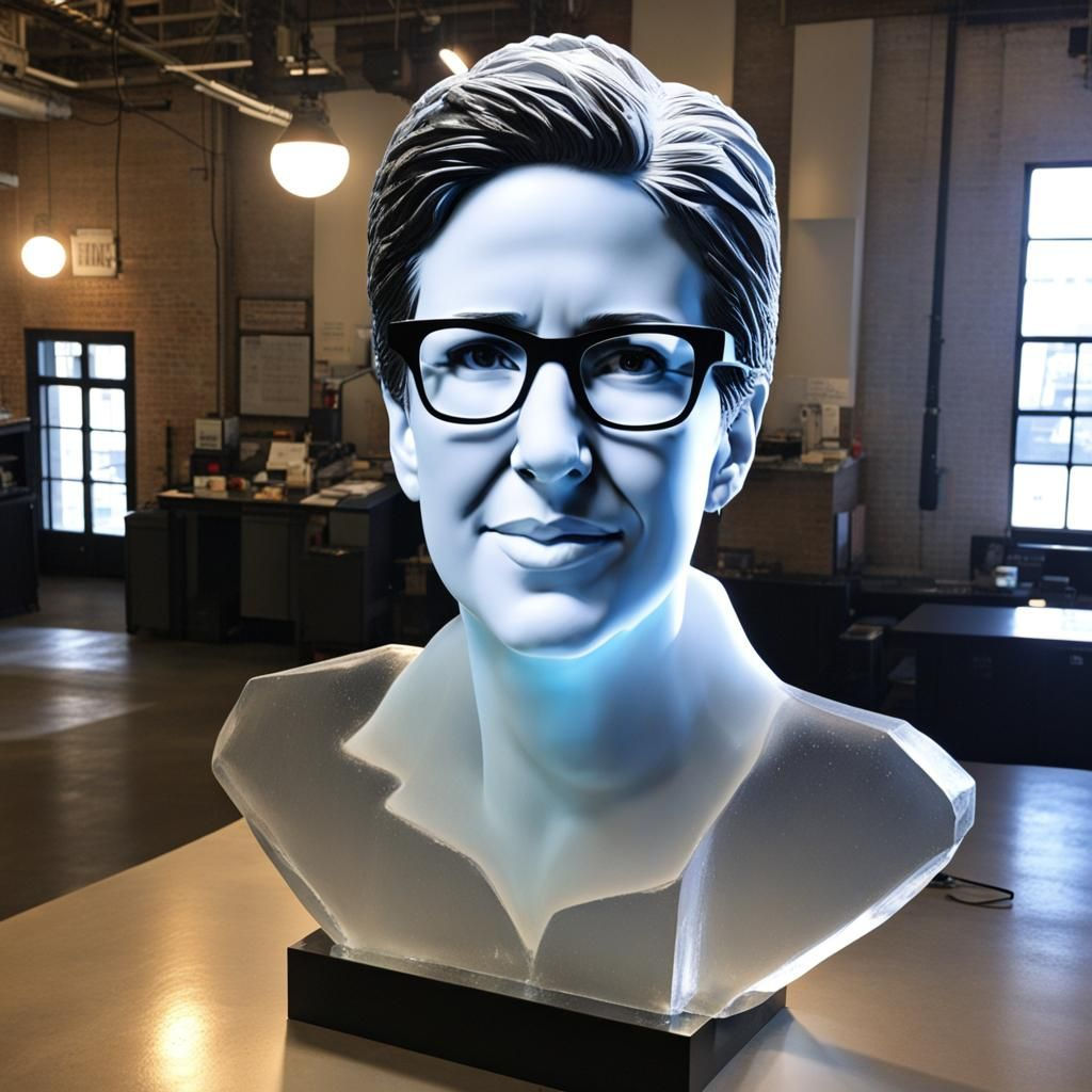 Wallpaper #Nsn-jpcB-VVLIetlVmtC77 Ice Sculpture of Rachel Maddow AI Generated Artwork Nightcafe Creator