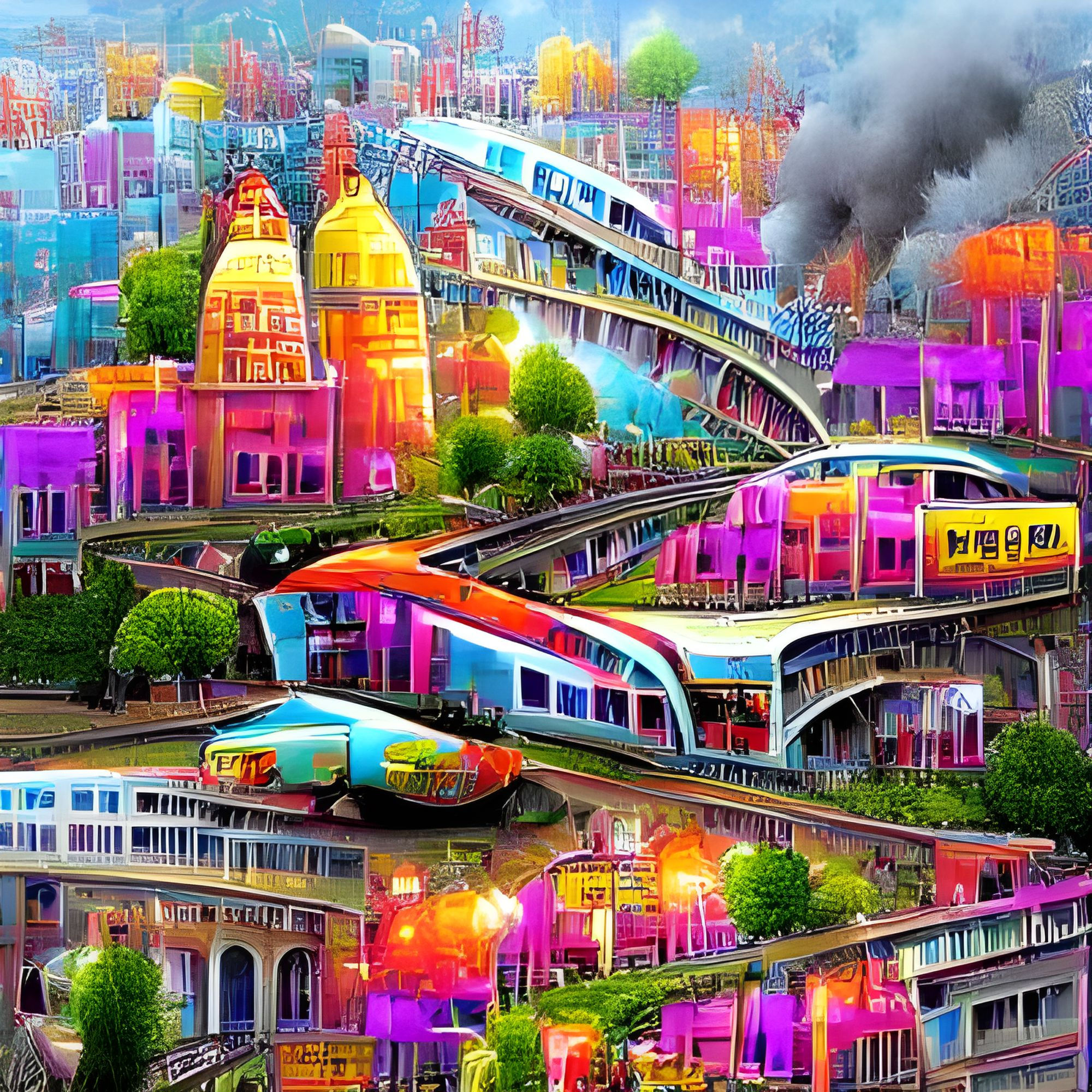 Wallpaper #xqU8MpMB0vj5YdARJtON61 Trains AI Generated Artwork Nightcafe Creator