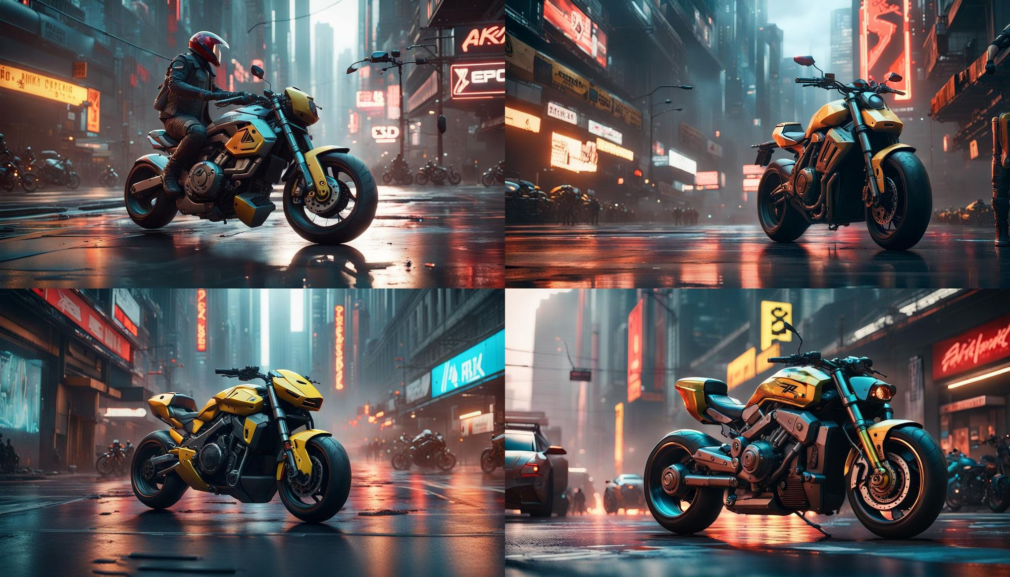 Wallpaper #3mf565IBSpphPi3-3E9y303 Cyberpunk Motorcycles AI Generated Artwork Nightcafe Creator