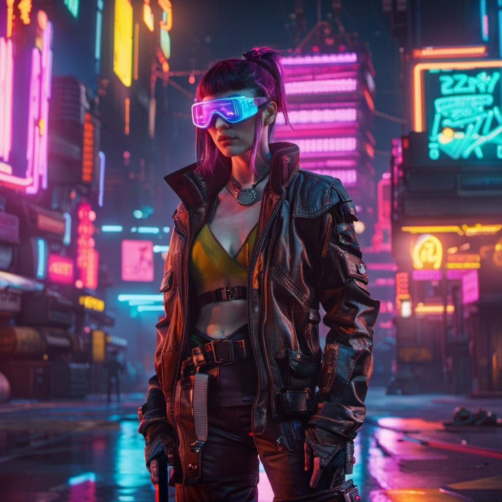 Wallpaper #VRlvAo8BtGB6xQ782EqN13 Cyberpunk Engineer Female AI Generated Artwork Nightcafe Creator