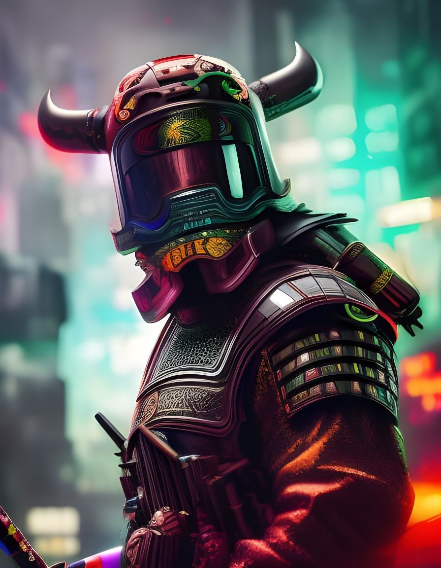Wallpaper #B7i02pIBJvJKYCmE3fO_309 Cyberpunk Samurai AI Generated Artwork Nightcafe Creator