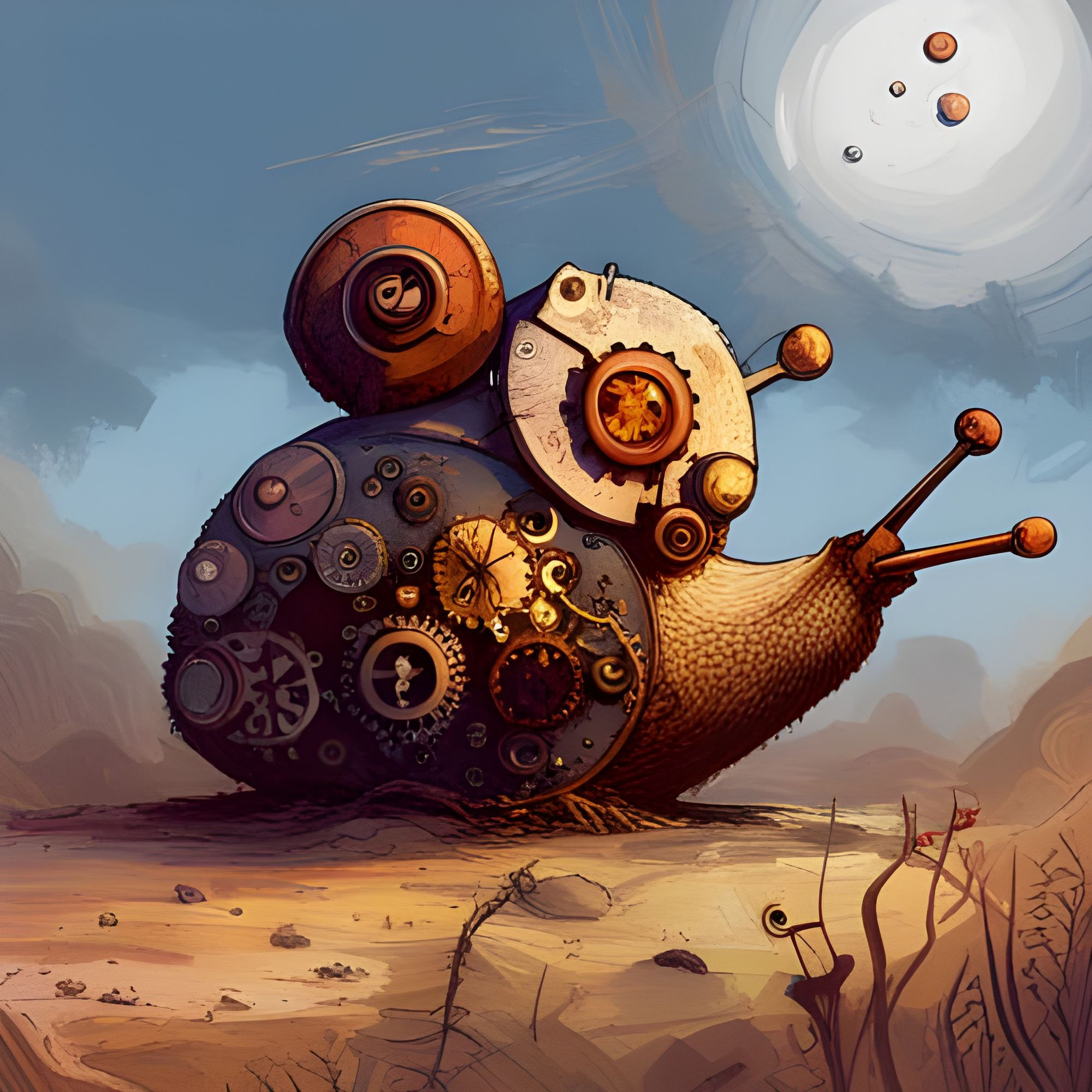 Wallpaper #7DE0NZMB5zzyi_yYk1WD64 Steampunk Snail AI Generated Artwork Nightcafe Creator