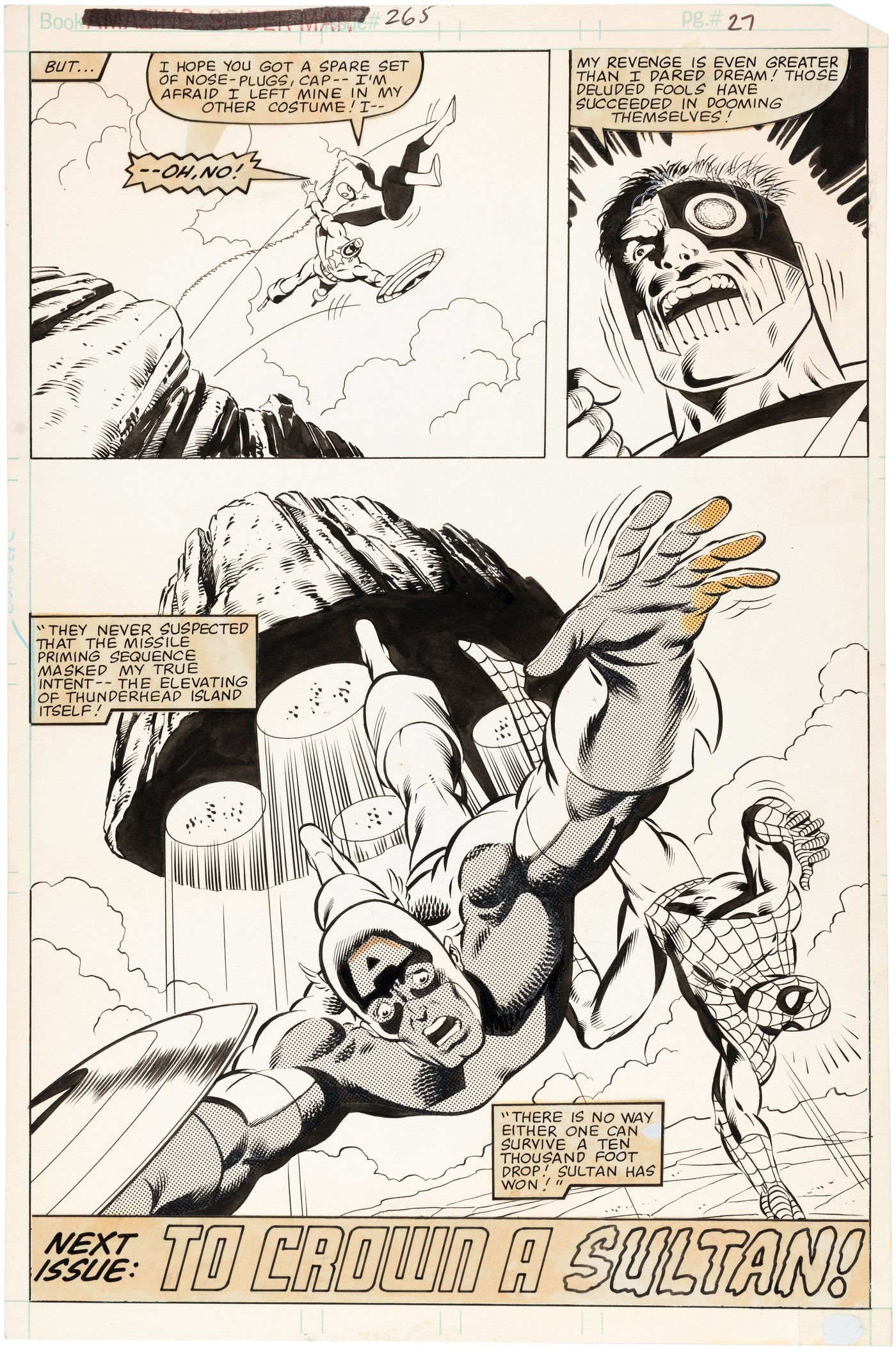 Wallpaper #zWdQ-ZIBSpphPi3-lozD254 Hakes Captain America 265 Mike Zeck Comic Page 27 Original Art