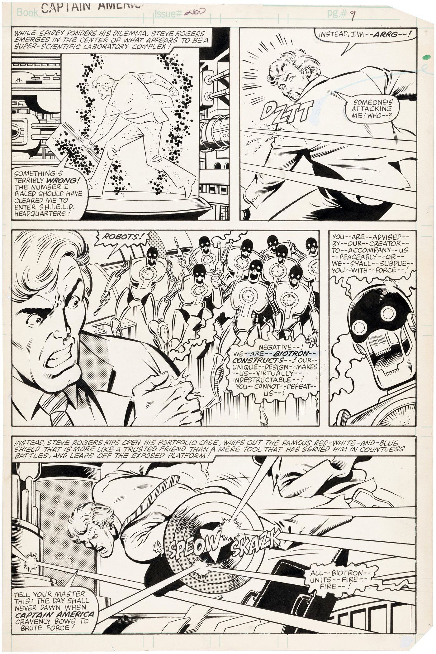 Wallpaper #zWdQ-ZIBSpphPi3-lozD362 Hakes Captain America 265 Mike Zeck Comic Page 9 Original Art