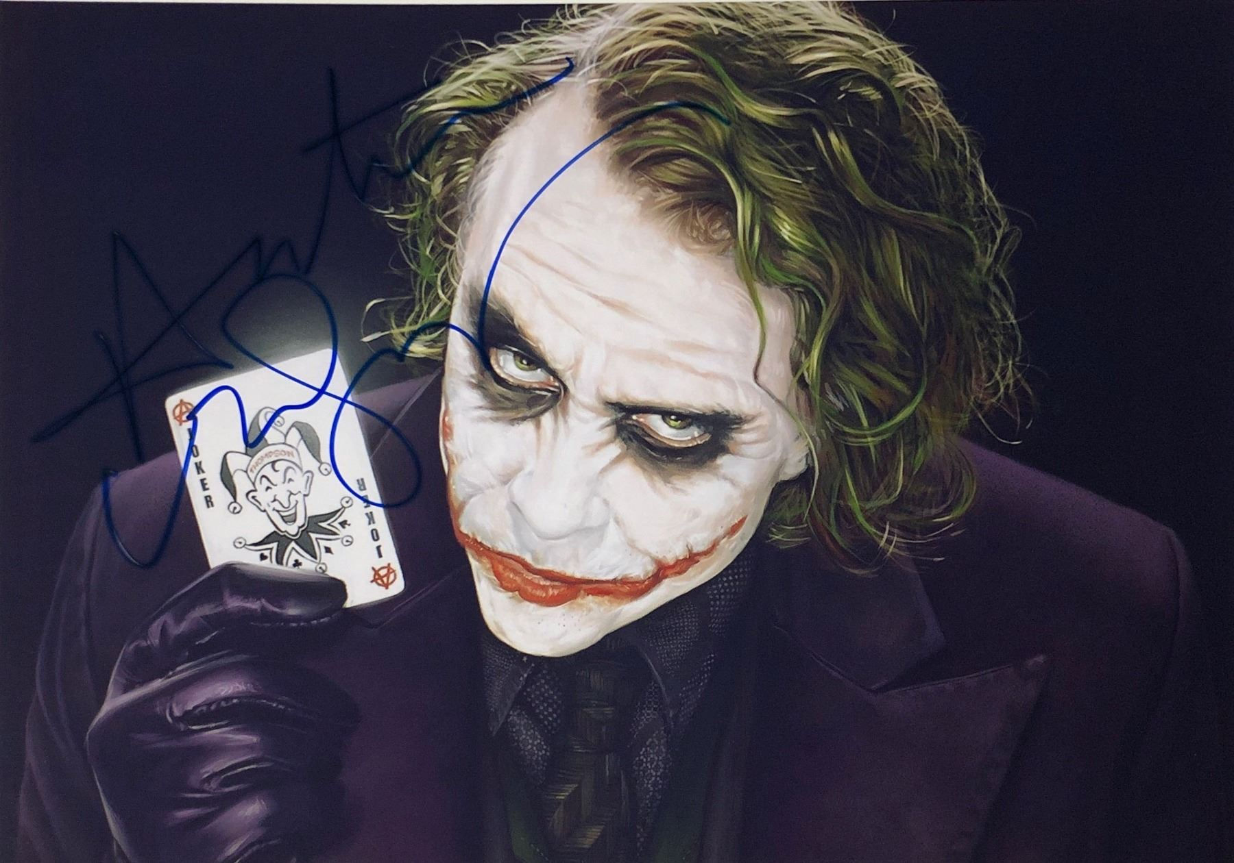 Wallpaper #pLg525IBJvJKYCmE3_XP349 Joker Photo Heath Ledger Autographed Signed