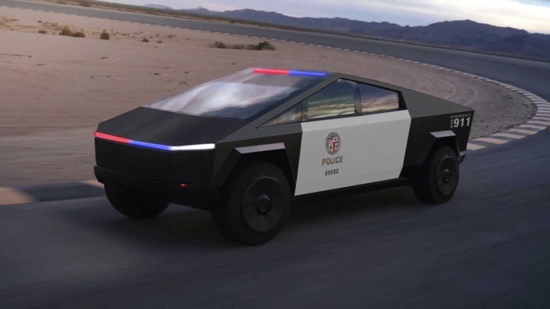 Wallpaper #cmciCJMBSpphPi3-IskH146 Tesla Cybertruck Police