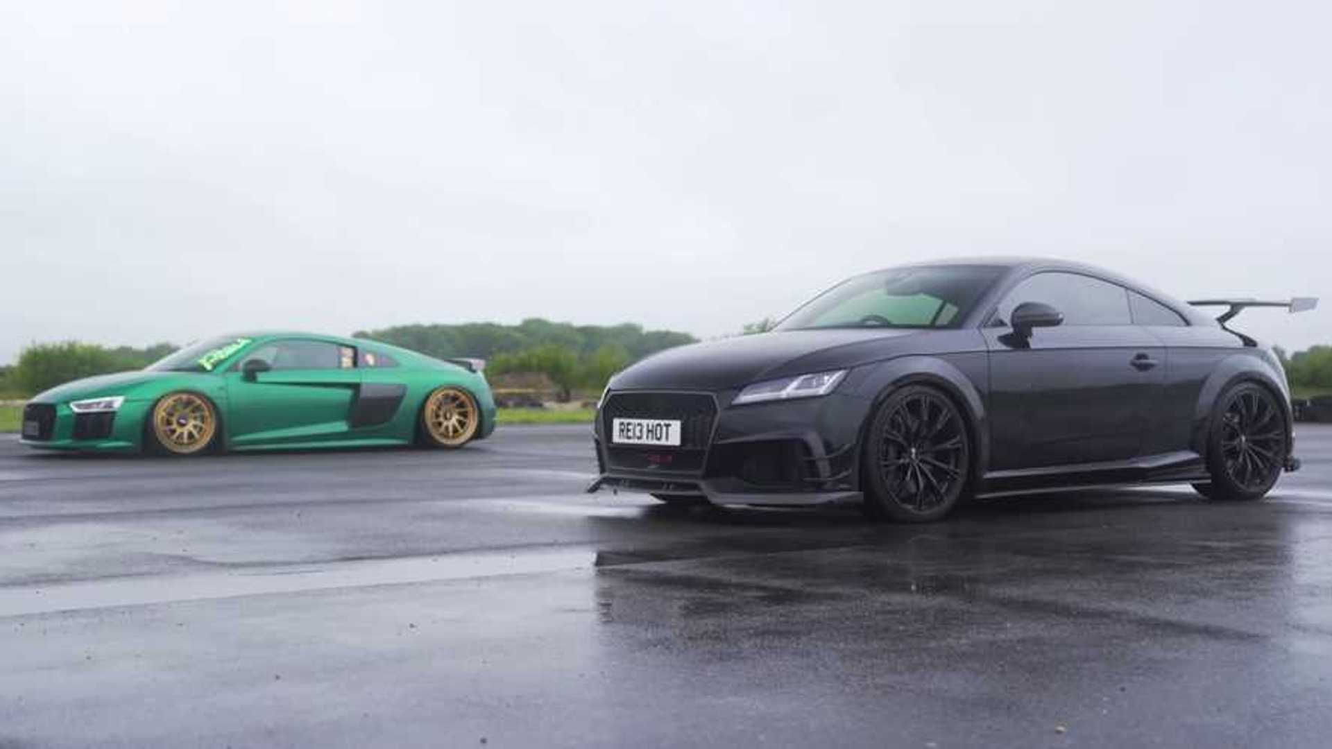 Wallpaper #YaU4OJMBVBiSkHCah42T39 Audi R8 Drag Races Tuned Tt Rs with Matching Power