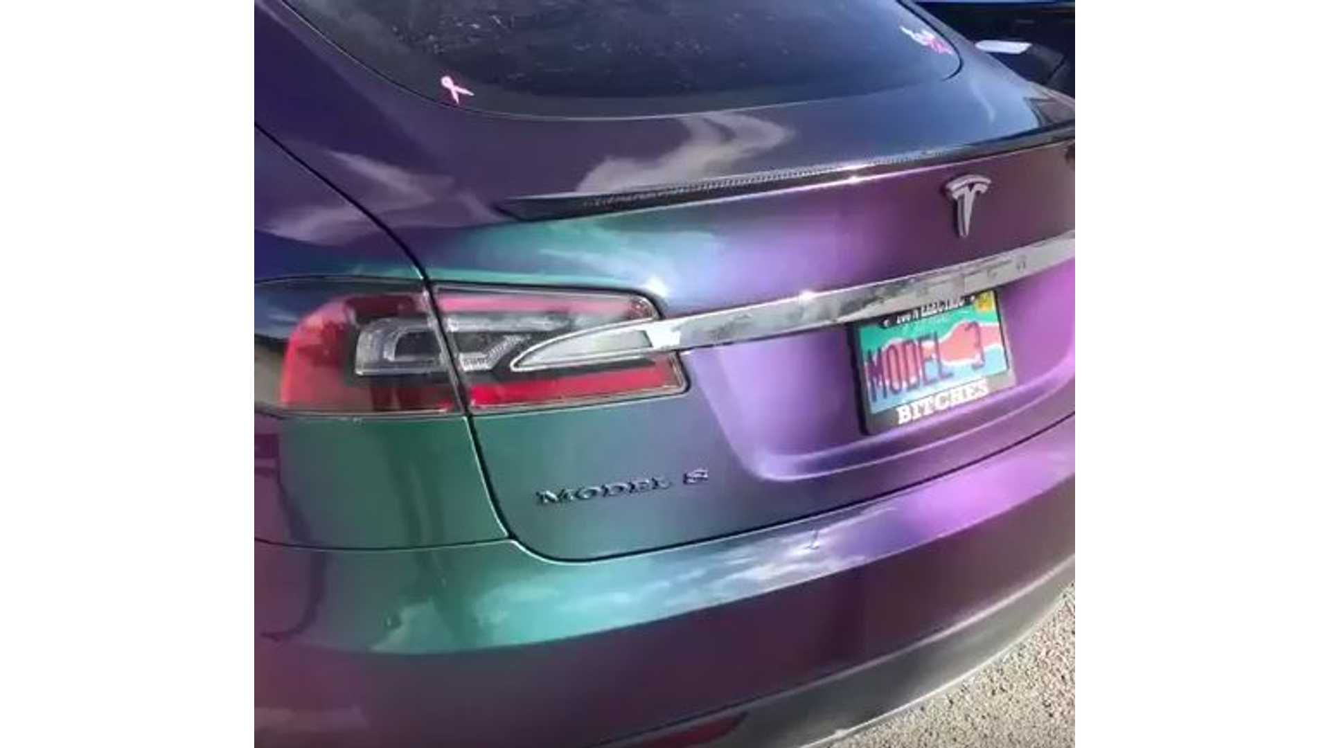 Wallpaper #JhlMM48BtGB6xQ78bpoz28 Autoflexed Color Changing Tesla Model S Walkaround Video