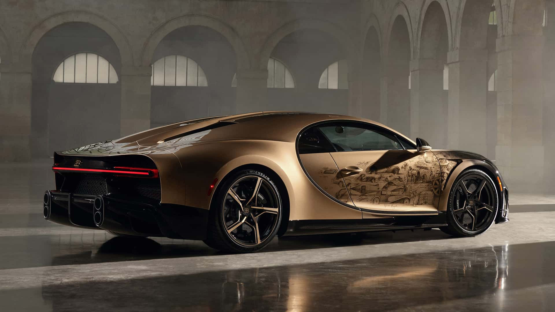 Wallpaper #yAOyZpMBpyOg8YnEJNvg369 Bugatti Chiron Golden Period Debuts with Hand Drawn Sketches on the
