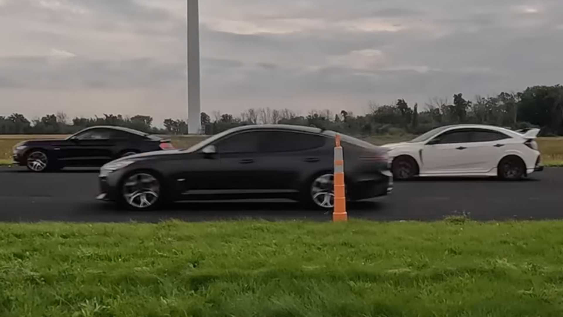 Wallpaper #HGfr9pIBSpphPi3-GYUW330 Mustang GT Drag Races Civic Type R and Stinger GT in Battle of Tuned Cars
